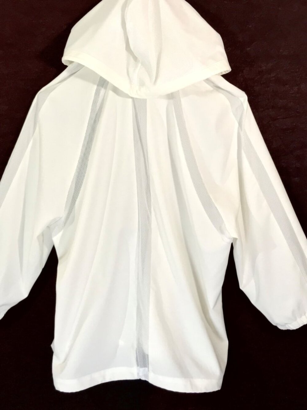 White Lightweight Windbreaker Jacket • Dolman Boxy Oversized • Size M - Picture 4 of 15